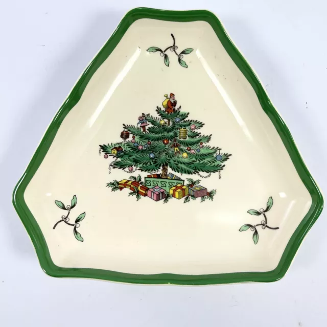 Spode Christmas Tree triangular trinket candy dish S3324-H England