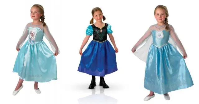 Disney Frozen Princess Anna Elsa Girl Fancy Party Deluxe Dress Costume New