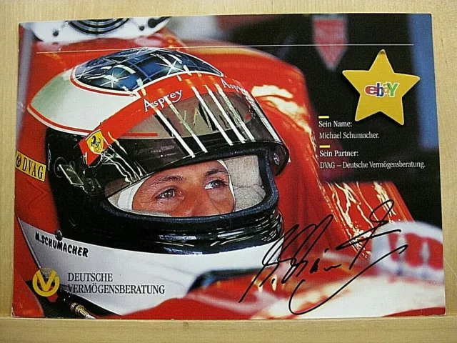 Original Formel 1 XL Autogrammkarte Michael Schumacher 1997 DVAG RARITÄT - 680