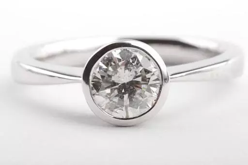 Brillant Diamant Solitär Ring 0,92ct 750 er 18k Weiß Gold DPL Expertise Gr 53-