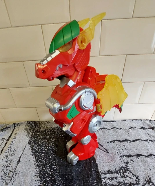 Power Rangers Playskool Heroes – Red Ranger E Dragon Thunderzord, Figure 7,6 Cm Con Luci, Suoni E Lanciatore - 3