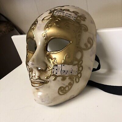 Vintage Laguna Hand Painted Mask Made In Italy Musical Notes