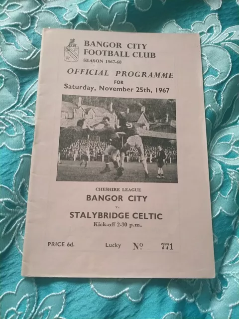 Bangor City vs Stalybridge Celtic 67/8 Cheshire League