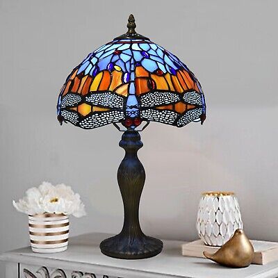 Tiffany Style Table Lamp 10 Inch Glass E27 Bulb Stained Glass Multicolour Art UK