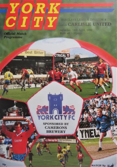 York City v Carlisle United 1989-90 - Division 4 - 14th April 1990