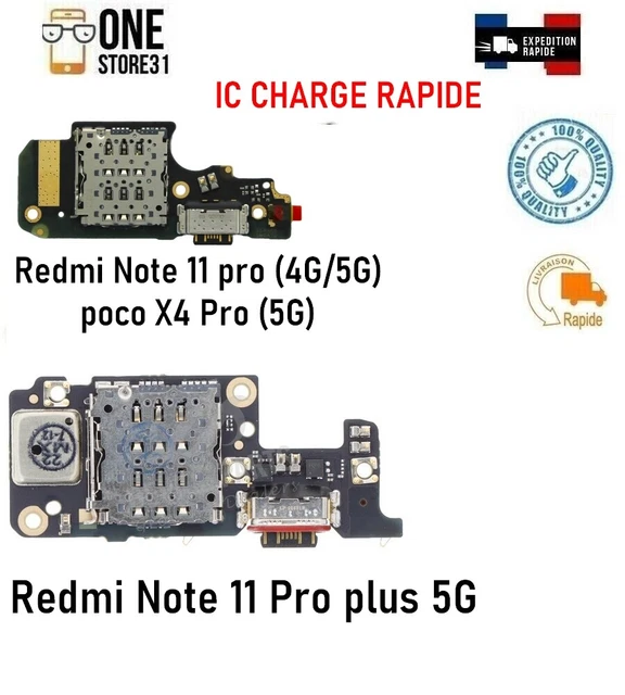 Connecteur De Charge Pour Xiaomi Poco X4 Pro (5G) – Référence 2201116PG, Couleur Noire, Neuf