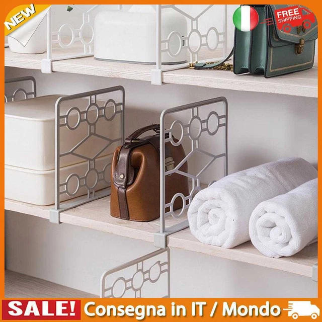 IT Closet Shelf Dividers Wardrobe Clothes Organizer Partition Shelves (Grey)