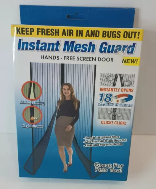 Hands Free Instant Mesh Guard Screen Door Single & Sliding Door Magnetic Closure