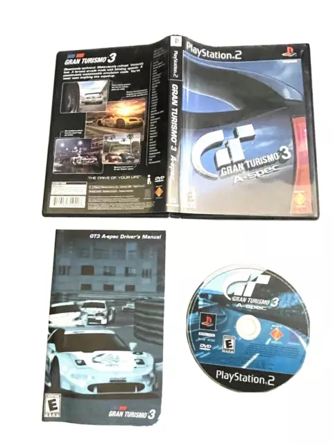 Gran Turismo 3 A-spec - PlayStation 2 PS2 w/ Manual & Reg. Card - Black  Label