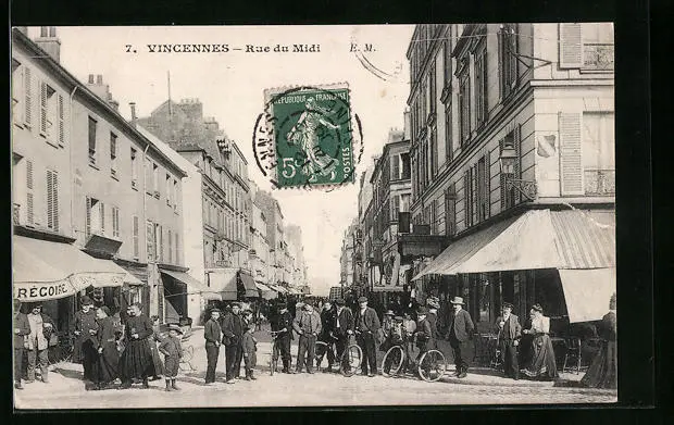 CPA Vincennes, Rue du Midi, street view 1909