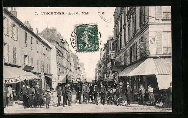 CPA Vincennes, Rue du Midi, vue de la rue 1909