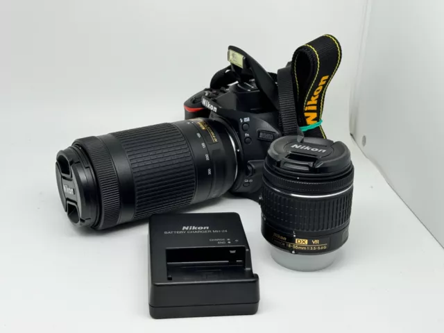 Nikon D5600 24.2 MP Digital SLR Camera With 18-55mm + Nikon 70-300mm 15 shutter