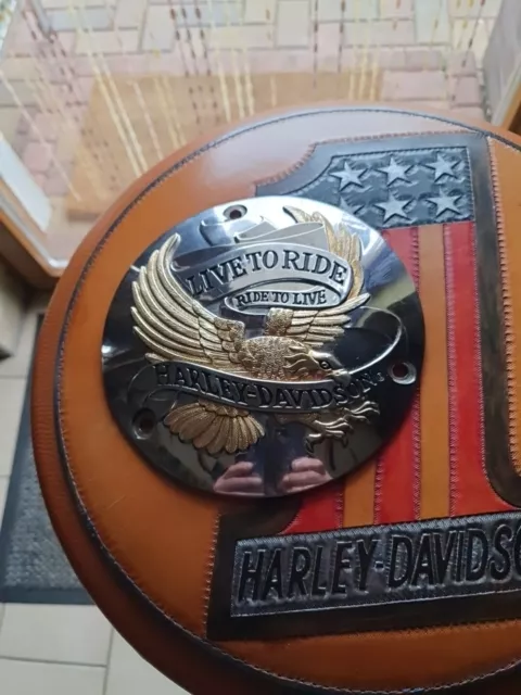 Harley Davidson Primärdeckel chrom  Cover Live To Ride Dashcover Softail EVO