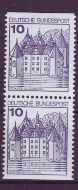Bund 913 C/D ZD oben+unten geschnitten aus MH B+S 10 Pf ** neue Fluoreszens