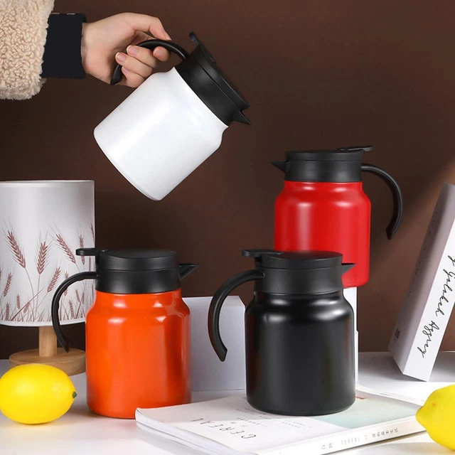 Thermos da 1,2L, thermos con 2 bicchieri, a doppia parete in acciaio inossidabile, thermos isolante, anti-perdita, grande, per campeggio o escursionismo con maniglia robusta e cinghia da trasporto
