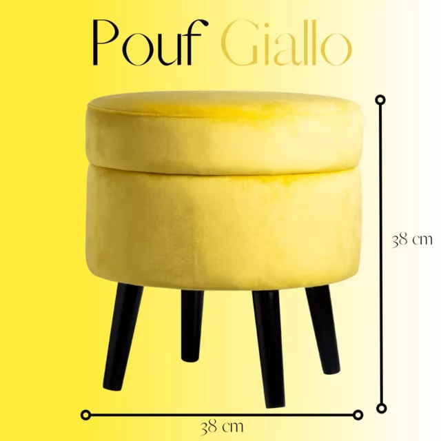 Pouf Contenitore in Velluto, Elegante Puffo Contenitore per Camera da Letto 2