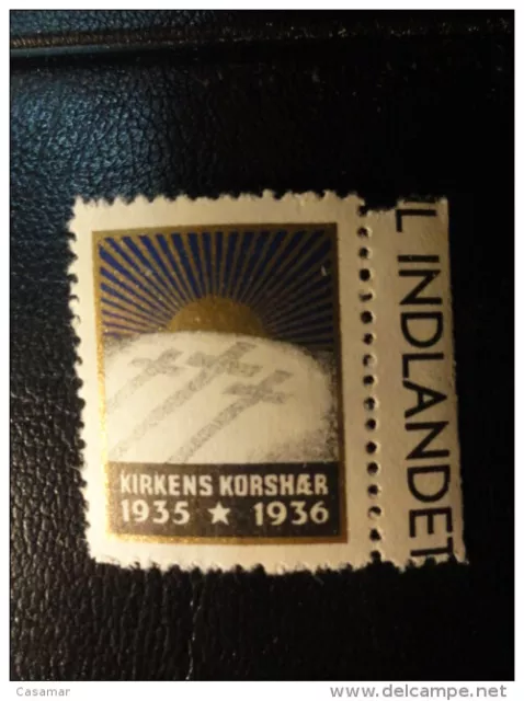 Vignette Poster Stamp Kirkens Korsh � R Church Religion 1935 - 36 Denmark