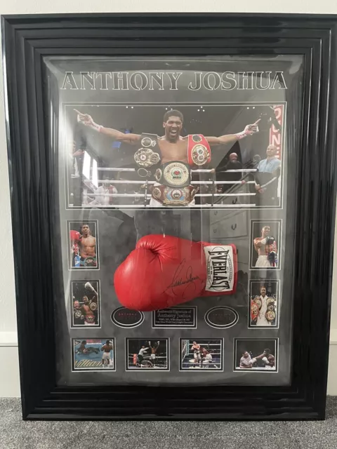 Anthony Joshua Hand Signed Boxing Glove Dome Framed Comes With COA Great Piece.