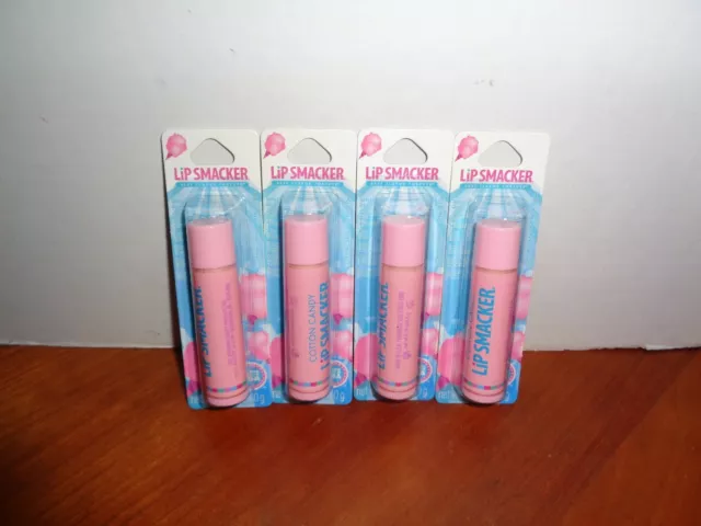 Lot 4 Lip Smacker Cotton Candy Lip Balm Moisturizer 0.14 oz Each In Retail Packs