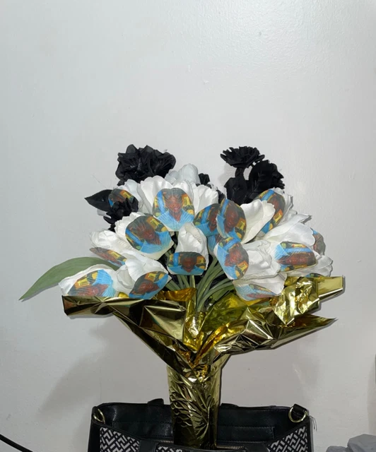 Custom printed on Tulips / Roses. 12 prints flower bouquet Made to order! 
