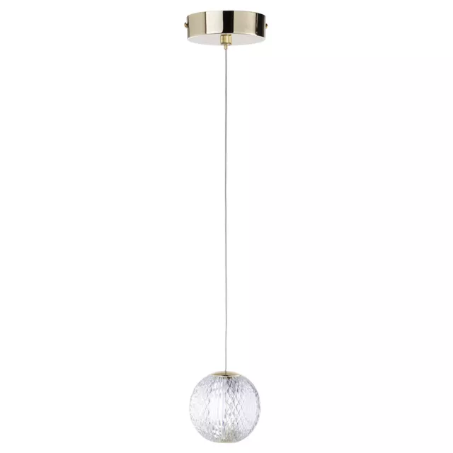 Visconte Tutti Ceiling Pendant 1 Light With Cut Glass Ball Shade - Polished Gold