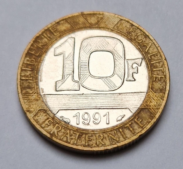 Pièce de monnaie 10 Francs génie de la bastille 1991 République Française