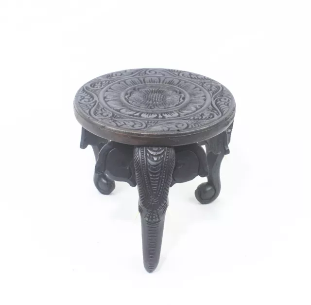 Handmade Wooden Elephant Round Table Flower Pot Stand table Decor Diwali Gift