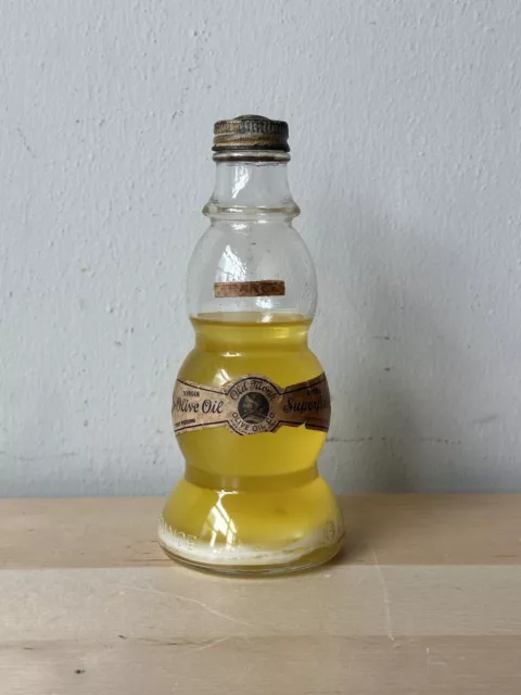 Antique Old Monk Olive Oil Bottle Nice France W/ Labels #4 6.5 in.