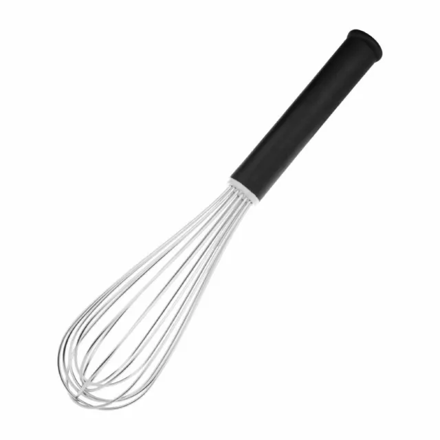 Vogue Heavy Duty Balloon Whisk with Black Vinyl Handle, Dishwasher Safe - 305mm