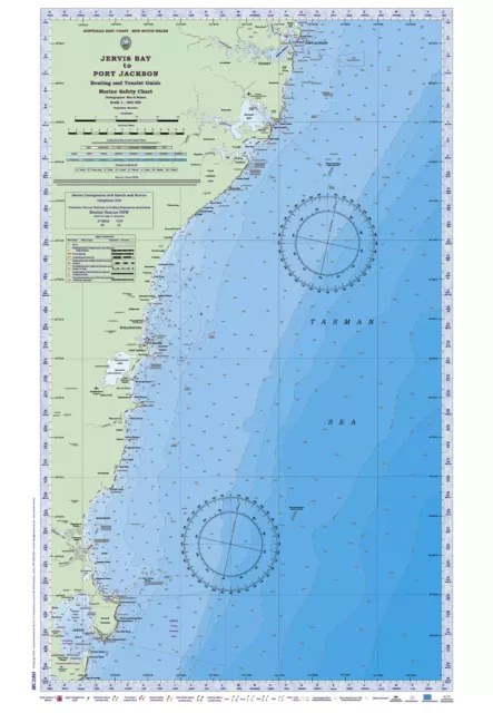 Boating, Fishing, NSW Marine Safety Chart- JERVIS BAY to PORT JACKSON + BONUS