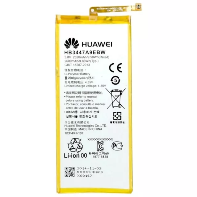 Huawei Batterie Original HB3447A9EBW für Ascend P8 2600mAh Batterie Lithium Neu