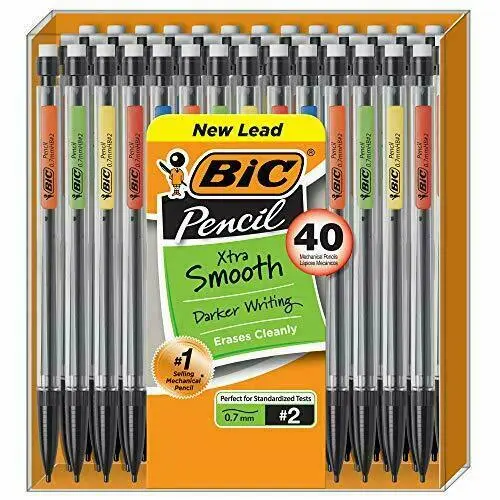 BIC Xtra Smooth Mechanical Pencil Medium Point 0.7mm 40-Count