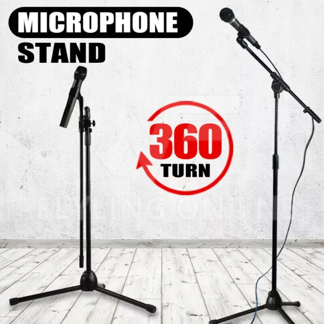 New Telescopic Boom Microphone Stand Adjustable Mic Holder Tripod 1 to 2 M AU