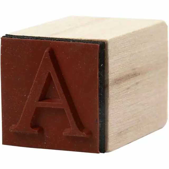 Mini Holz Gummi Stempel Alphabet Buchstaben Zahlen A-Z 42 Blöcke Kartenherstellung 3