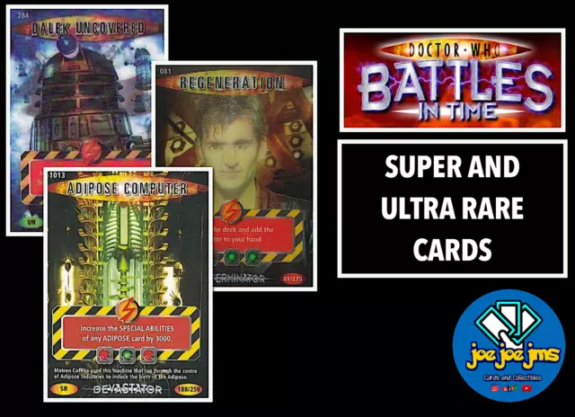 Tarjetas de Dr. Doctor Who Battles in Time SÚPER Y ULTRA RARAS - TODOS LOS JUEGOS - ¡REPOBLACIONES! 2