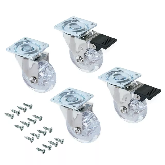 4x Roulettes De Möbel-rollen Orientable Caoutchouc Transport Roues Ø 50 MM Set