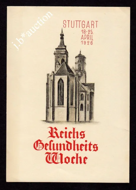 STUTTGART Reichs-Gesundheits-Woche 1926 / Stiftskirche * Originale AK