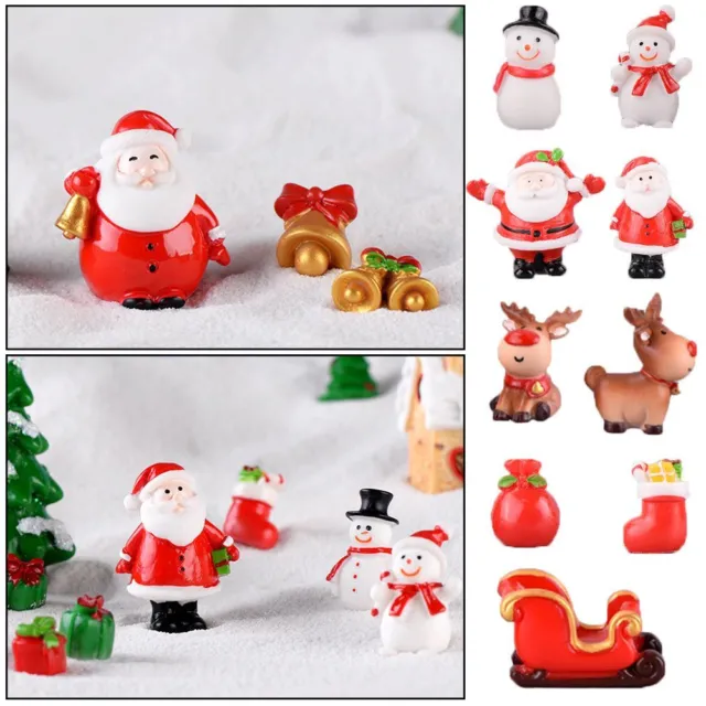 Micro Landscape Xmas Tree Santa Claus Miniature Snowman Christmas Figurines
