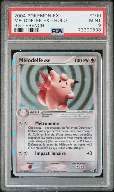 Carte Pokemon Melodelfe Ex 106/112 Psa 9 Rouge Feu Vert Feuille Ultra Rare