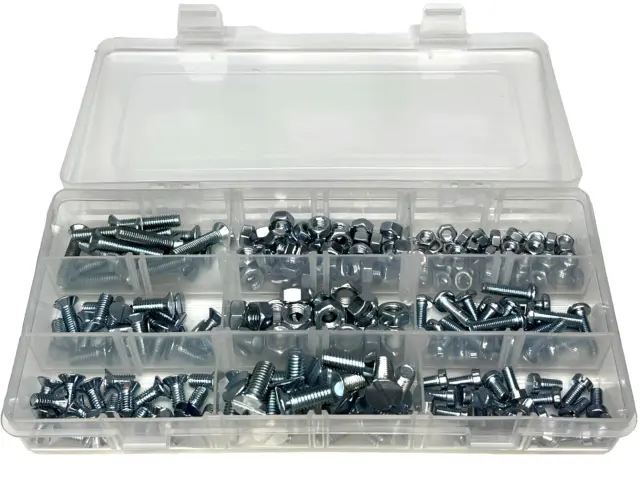 Metric Machine Screws Countersunk and Pan Head with nuts Assorted Kit 240 pieces