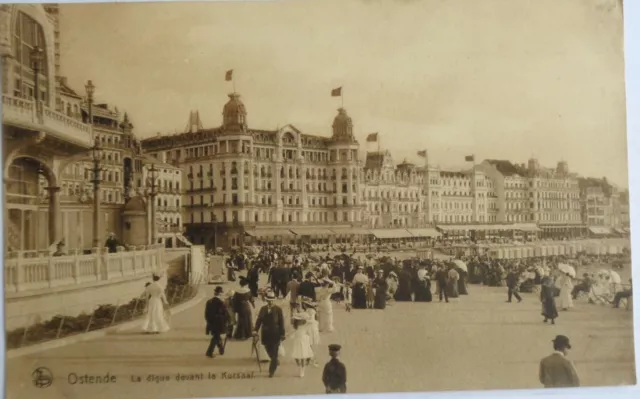 OSTENDE BELGIQUE cpa la digue devant le Kursaal Bon Etat 1919