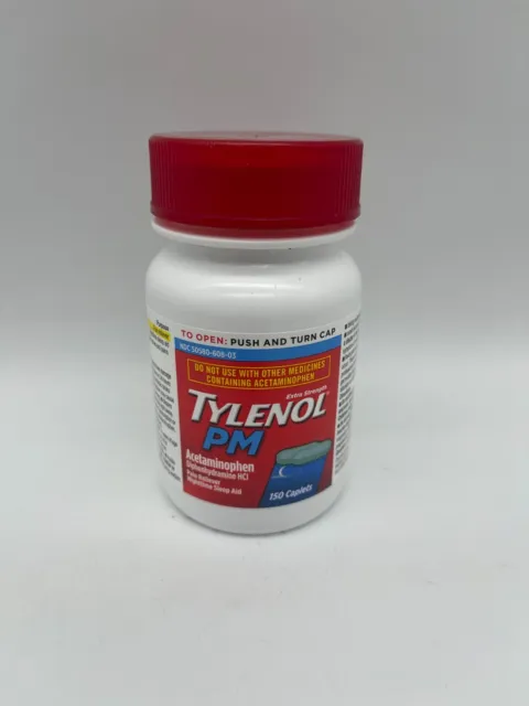 Tylenol PM Extra Strength Pain Reliever & Sleep Aid 150 Caplets Exp 10/23