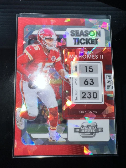 2021 Panini Contenders Optic NFL Patrick Mahomes Season Ticket Cracked Ice #9/22