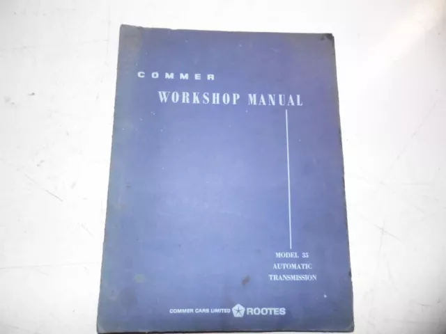 Commer Rootes Model 35 Automatic Transmission Workshop Manual