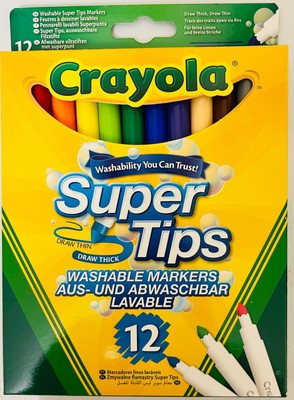 Crayola SUPER Punte Punta Feltro Lavabili Colorazione Penne Confezione da 24 