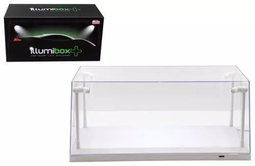 Collectible Display Case W/Led Lights & White Base 1/24-1/18 By Illumibox 14005