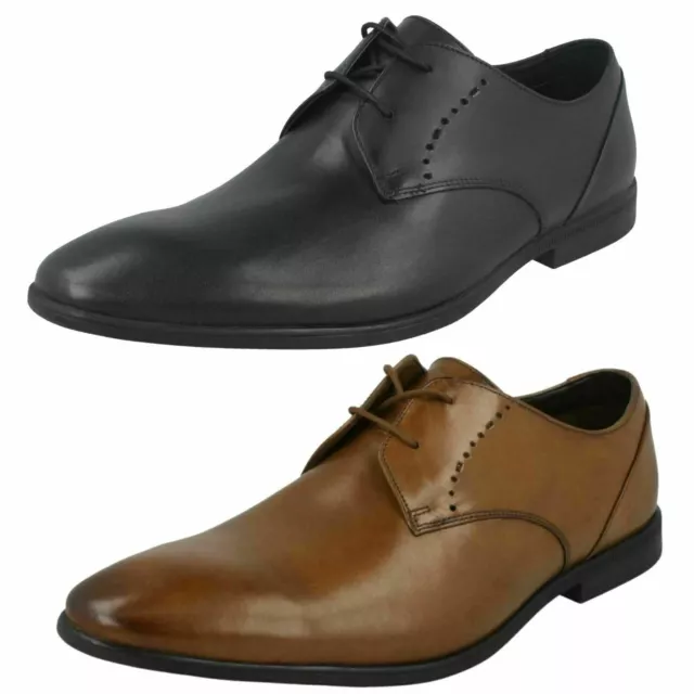 SALE MENS CLARKS black leather lace up shoes DRIGGS CAP 48.49