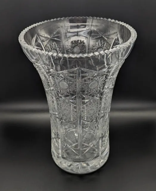 High Quality Mid Century "Rogaska Crystal"  Hand-Made Hob Star Vase. (9" 2020g)