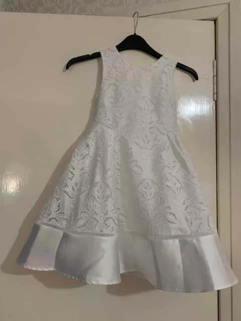 Monsoon Girls Stunning 🤩 White/Lacy Lined Dress, 4 Yrs, Wedding Formal, New