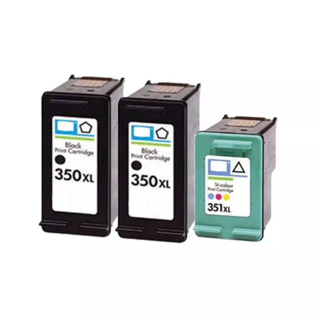 3 Remanufactured Ink Cartridge For HP PhotoSmart C4475 C4480 C4424 350 351XL